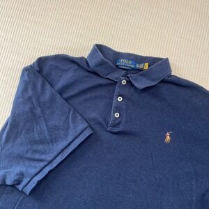Oversized Boxy Polo Ralph Lauren Mens Classic Fit Navy Blue Polo Shirt XXL